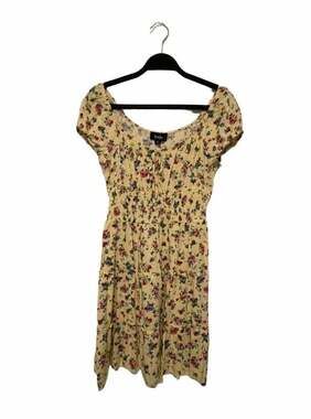 byby Yellow Floral Smocked Tiered Mini Dress